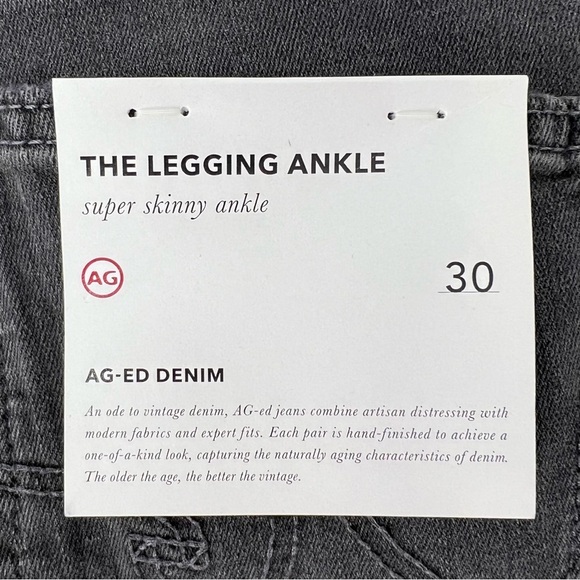 AG Adriano Goldschmied The Legging Ankle Jeans Size 30/10 Gray Jeggings New NWT - Picture 5 of 7